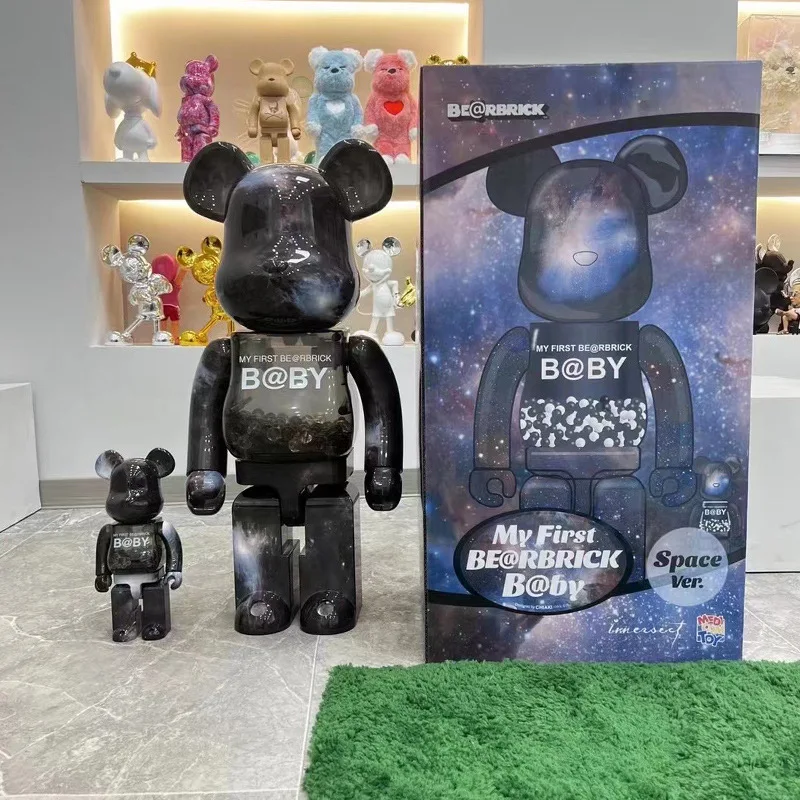 BE@RBRICK - MY FIRST BE@RBRICK B@BY MARBLE Ver.1000％ 70cm Bearbrick Figurine - Flower Series Resin Sculpture for