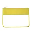 Bolsa plana transparente color amarillo limón.