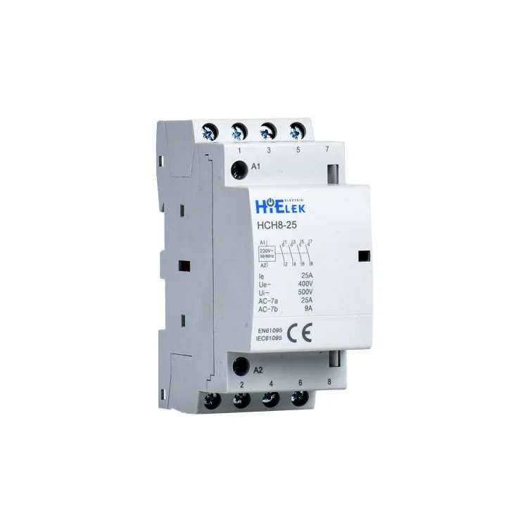 Din Rail Contactor 25A 4P 4NO 230V for Household Use with Auxiliary Contacts