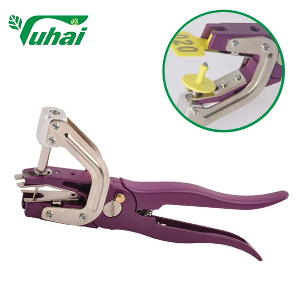 New Product Purple Animal Metal Tagger Plier Ear Tag Applicator for Cattle Sheep Pig Farm Industries