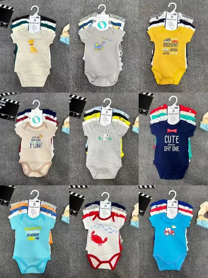 2023 Branded Garment Stock Newborn Baby Clothes Summer Newborn Baby
