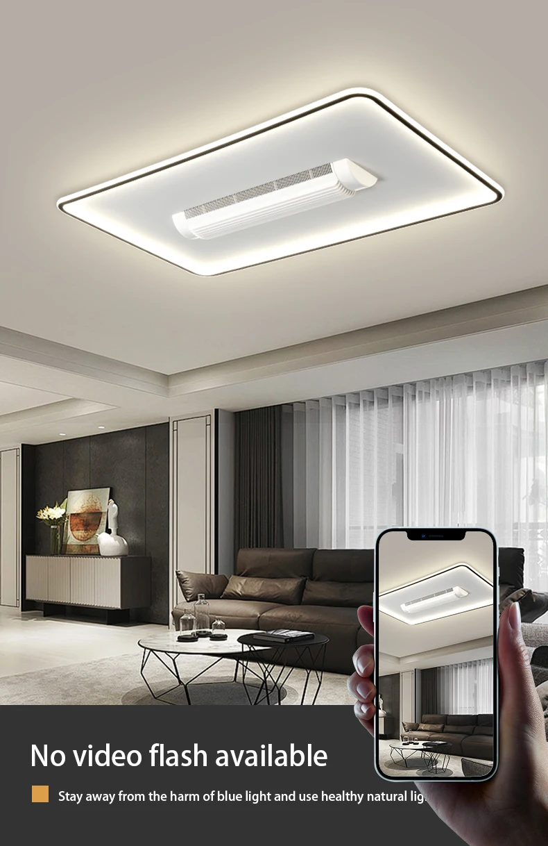 hot selling in LED Ceiling Fans Three Color Strong Wind, Anti Flicker, No Blades, Living Room, Bedroom, Dining Room, Remote Control, Silent Fan Light 5