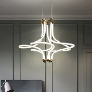 New Modern Hanging Aluminum Brass Luxury LED Chandelier Lights