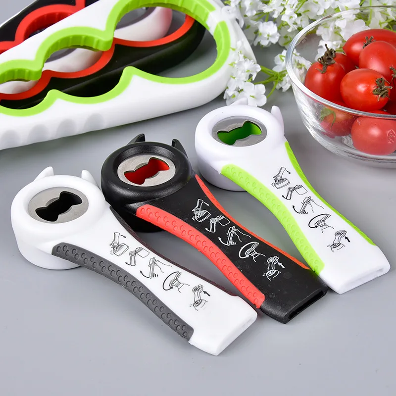 2pack Manual Can Opener 4 in 1 Kitchen Lid Silicone Slip Jar Bottle Can Opener 5 in 1 Bottle Opener Set