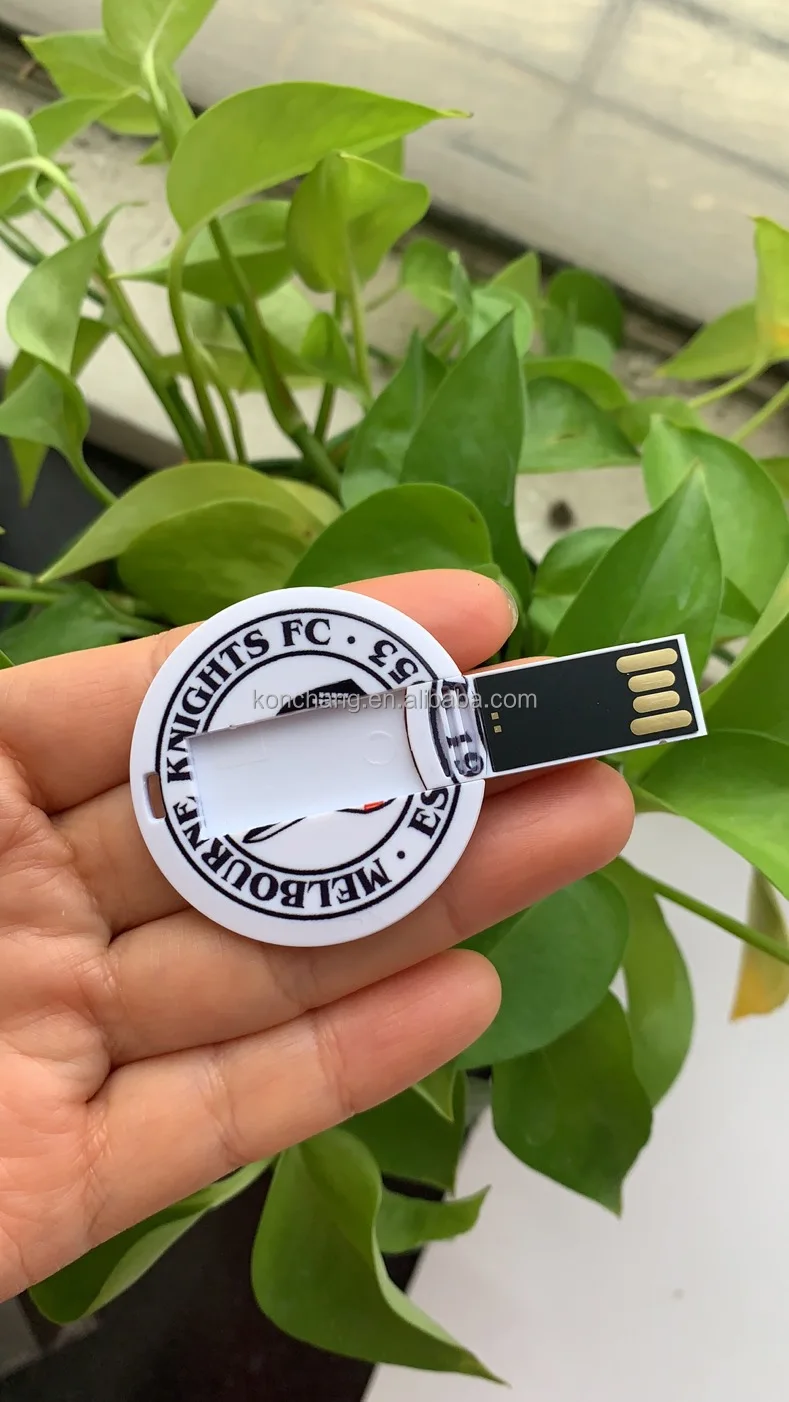 Custom Logo USB Flash Drive Creative Round Card Pen Drive Gift USB Stick Flash Memory Card USB Pendrive