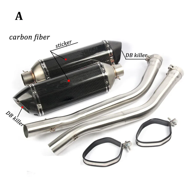 Motorcycle Exhaust Full System Link Pipe Slip On For Kawasaki