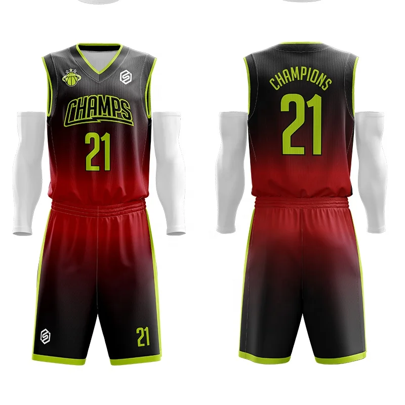 メンズバスケットボールセットユニフォームキット新しいデザイン