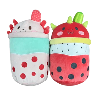 Wholesale Pitaya & Salamander Plush Toys Cute Soft Milk Tea Sweet Gifts Plush Toys Bubble
