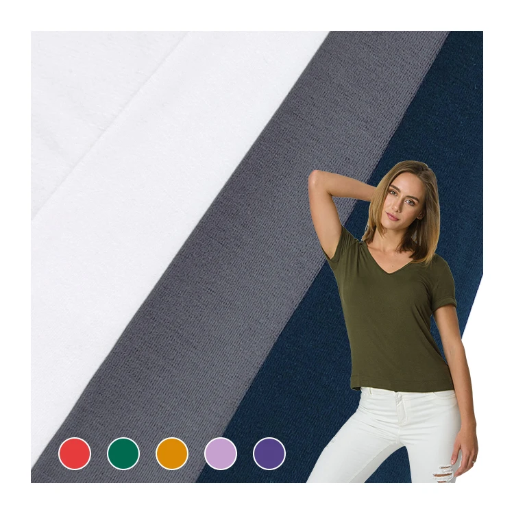 Breathable Solid Knitted Fabric 95 Bamboo and 5 Spandex Material Single Jersey Fabric Foe Cloth