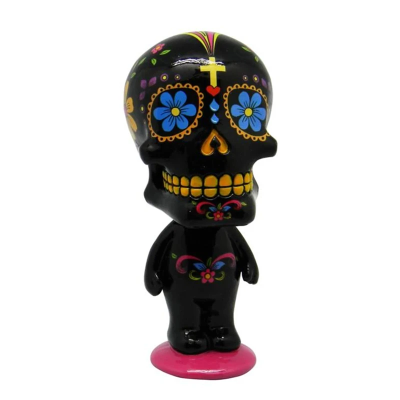 Bone Colored Day of the Dead Sugar Skull Man Bobble Head