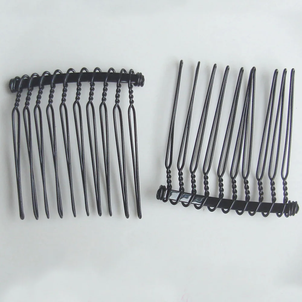 Black 10teeth Plain Metal Combs For Bridal Hair Accessories Wire Twisted Hair  Comb Fot Attached Veils - Buy Metal Twisted Wire Combs For Diy  Headpieces,10 Teeth Hair Clip Combs Metal Wire Hair