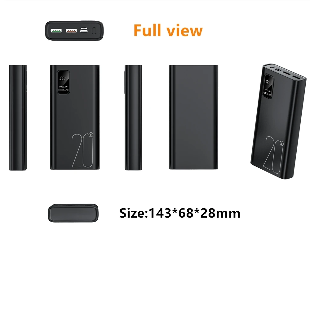 Latest Model 22.5w Type C Output Super Fast Charging Powerbank 20000mah