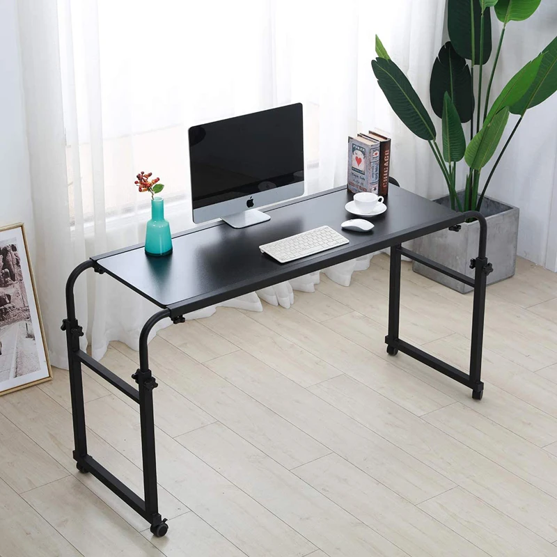 Modern Overbed Desk for Working in Bed Adjustable Laptop Cart Laptop Desk Table With Wheels Metal Iron Office Furniture 100 Pcs