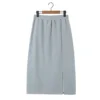 gray midi skirt