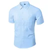 Maglia tinta unita a maniche corte di colore azzurro