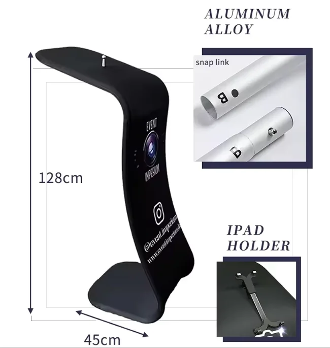 Custom iPad Sharing Station Stand for 360 Photo Booth With Logo Print Tension Fabric Tablet Stand H0c51444d8f1a4fca9e30c7a975eb74c3P