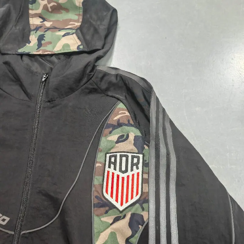 Camouflage Blocked Nylon Windbreaker Matching Joggers Pant Set Lightweight Breathable Jogging Tracksuit Men Streetwear Apparel gallery 5