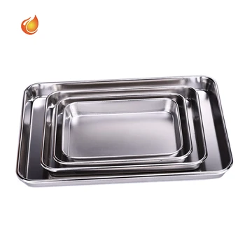 Stainless steel baking tray food grade oven pan bread cake mold plate sheet trays for rack trolley accessories sieve tools