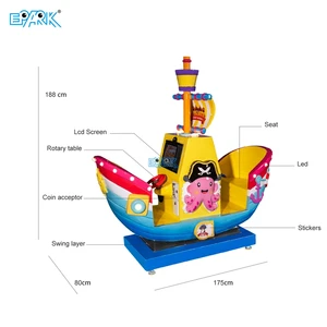 2026 New Design Pirate Naval Warfare Pirate Ship  Kiddie Rides Coin Operated Fiberglass Video Game Machine