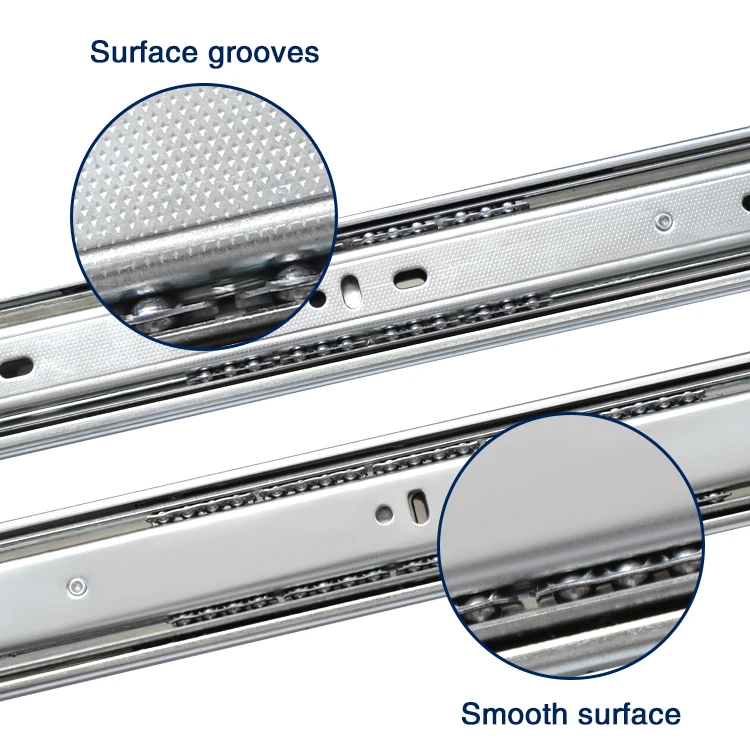 Ball Bearing Slide 45mm Drawer Guides Telescopic Slide Rails Drawer