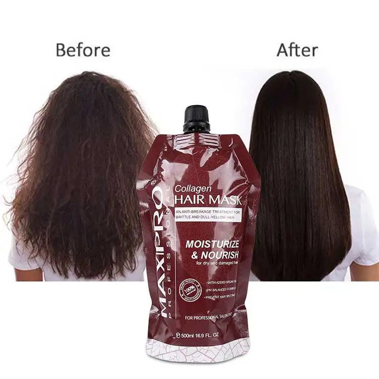MAXIPRO Herbal Argan Oil Virgin Hair Fertilizer Cream Keratin Collagen Hair Mask Brazilian Keratin Hair-Repairing Treatment