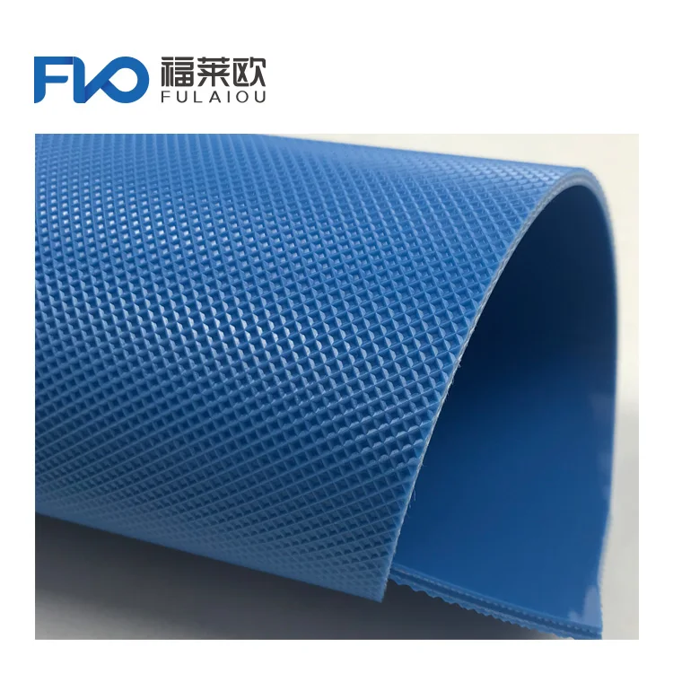Smooth Surface Assembly Line High Friction Blue Pvc Antistatic Conveyor Belt