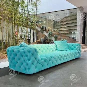 Modern design European style living room furniture sofa set material fabric soft loveseat luxury lobby sofa