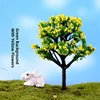 Green background-yellow flowers
