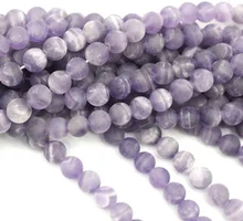 Cheaper wholesale natural stone loose beads matte amethsy round stone bead