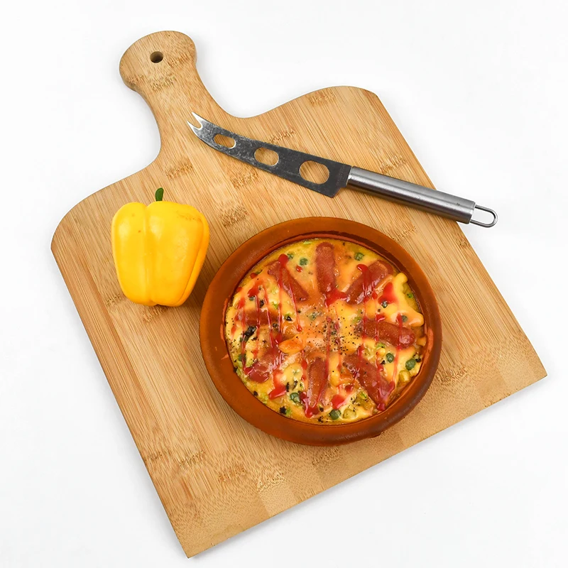 WDF High Quality OEM/ODM Wooden Pizza Shovel Paddle Charcuterie Board Natural Bamboo Pizza Peel With Handle factory