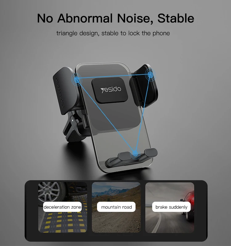 C163 Yesido Hot Selling General Motors Phone Holder Transparent Air Vent Mobile Phone Holder for Car