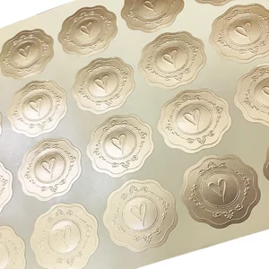 Wholesale Custom Adhesive Sticker 3D Embossed Logo Hot Stamping PET Material for Supermarket and Grocery Promotion