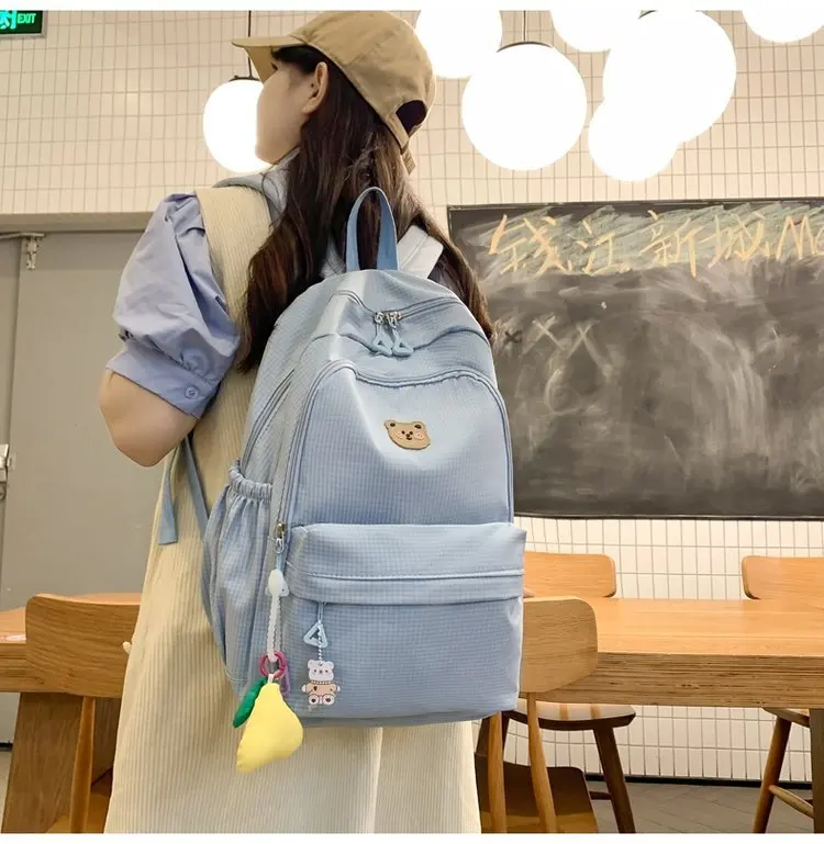 Neue Ware ab sofort verfügbar: Modischer Schulrucksack im Cartoon-Bären-Design für Mädchen mit Reißverschluss_voghion.com