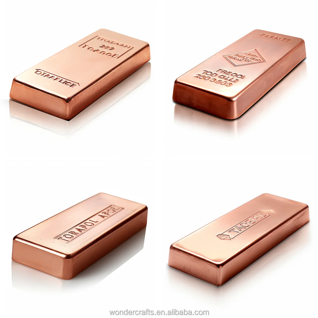 WD Custom One Found .999 Fine Trapezoidal Hypotenuse Slanted Edge Metal Cu Red Copper Bronze Ingots Bullion Bar