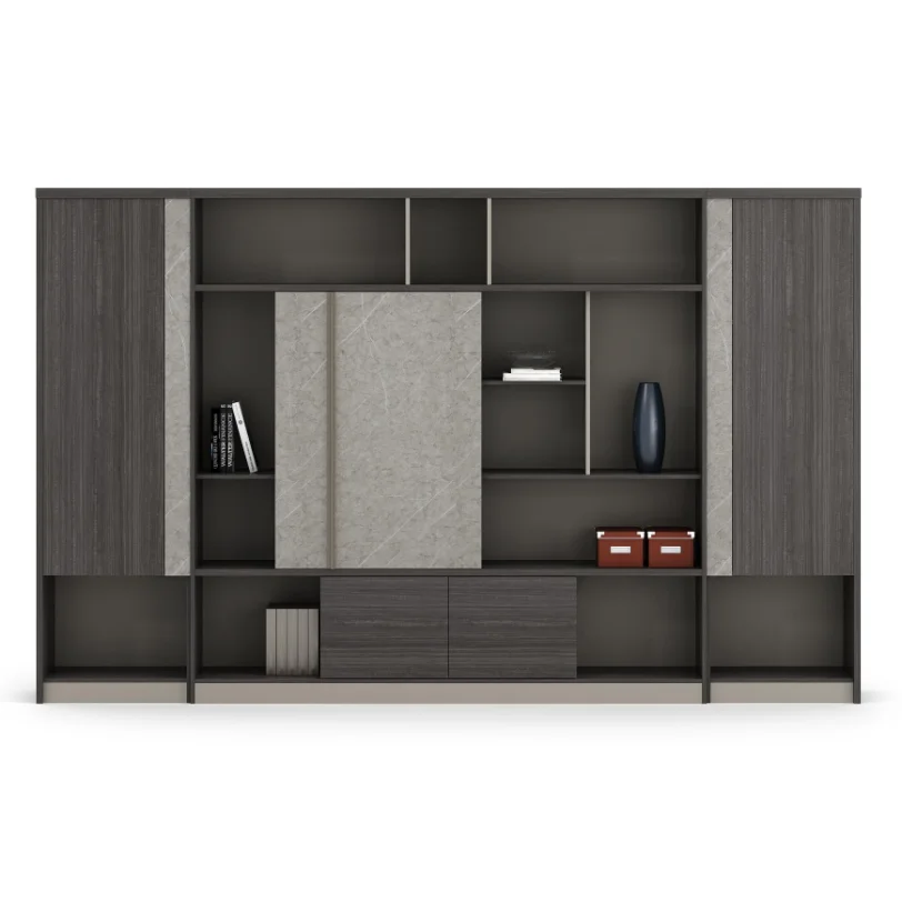 Wooden Five Layer Bookshelf High Cabinet Office File Cabinet