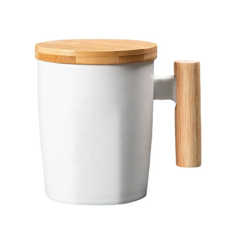 Tasse à Thé NUZAMAS 400ml Avec Couvercle, Infuseur Et Sous-Verre En Bois - Céramique Élégante