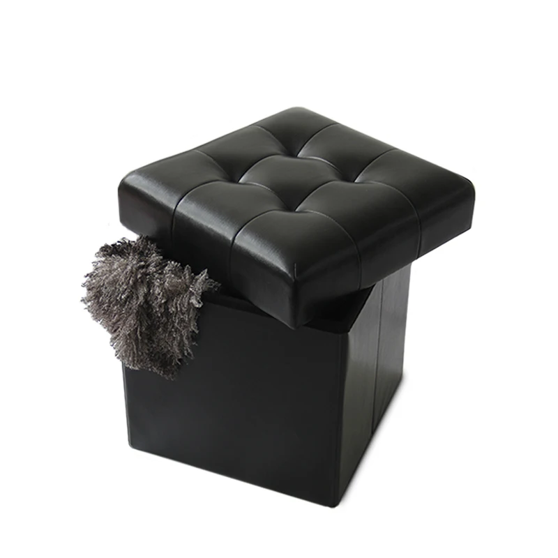 Multi-function Custom Footrest Foot Rest PU Foldable Ottoman With Storage
