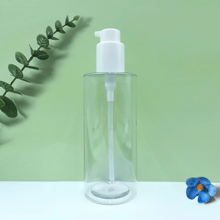 24/410 Flacon pompe en plastique transparent pour crèmes, lotions et shampoings