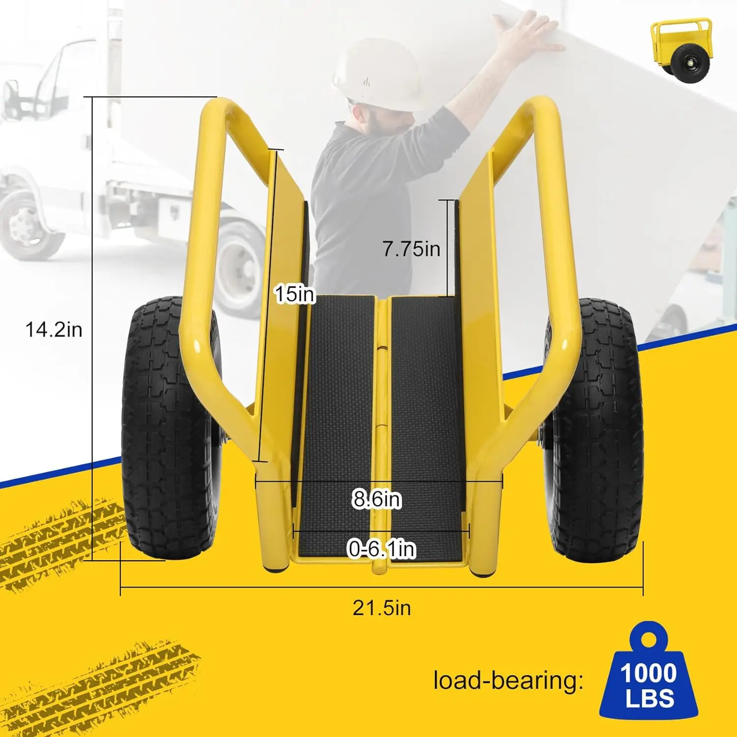 Heavy Duty Panel Trolley, Super Weight 1000 Lbs, All-Terrain Movement ...