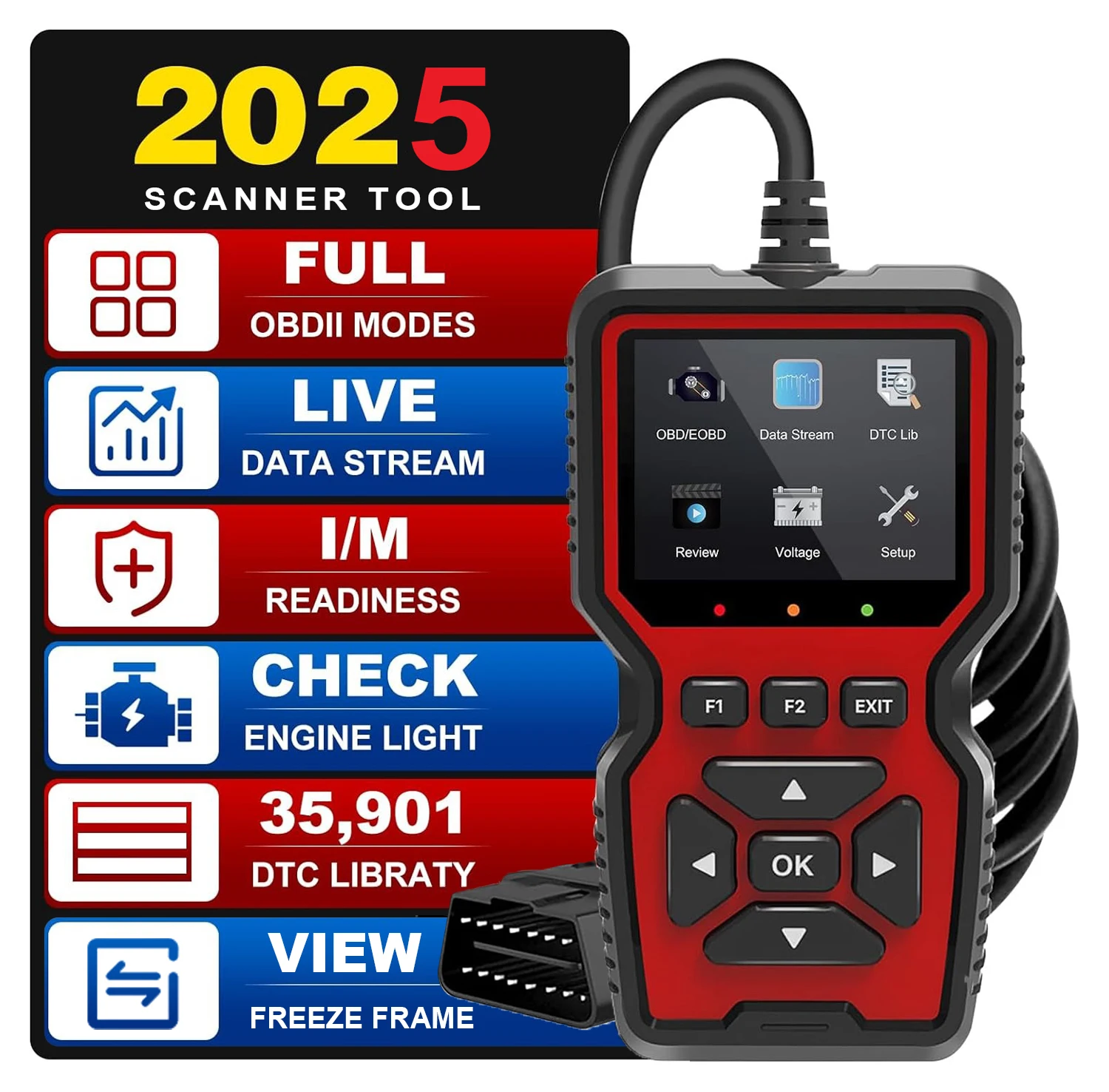 thumbnail image 2 of KONNWEI KW808 OBD2 Scanner – Live Data Code Reader For Italian Cars (Alfa, Fiat, Maserati, Ferrari) – 1996+ Gasoline 2 of 5