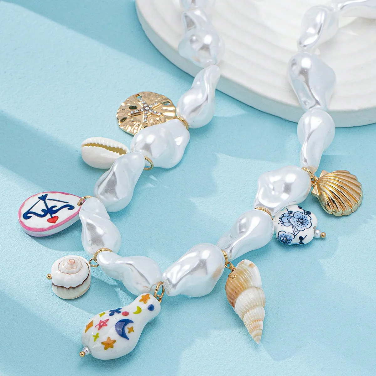 Summer Vacation Ceramic Short Irregular Pearl Ceramic Star-Moon
