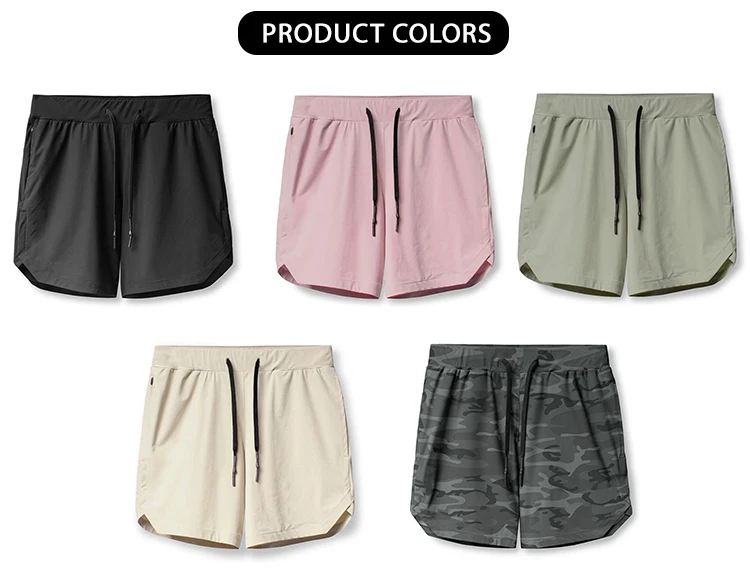 Custom Men Summer Quick Dry Jogging Shorts Fitness Training 2 In 1