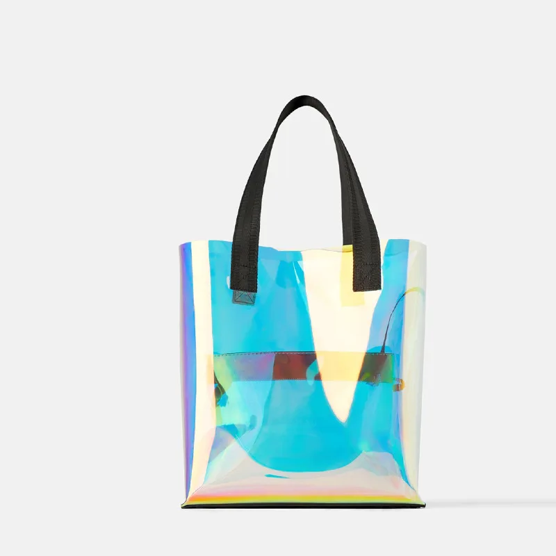 Source Hologram clear PVC tote bag, Laser transparent handbag, or