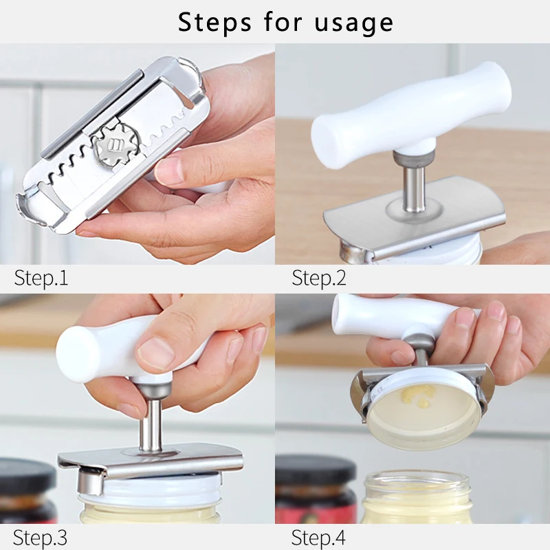 Kitchen Gadgets Adjustable Jar Opener Stainless Steel Can Opener