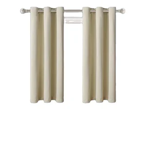 Beige Elegant Color  High Density 100%  Blackout Curtain Fabric Living Room Curtains Luxury Blackout Window