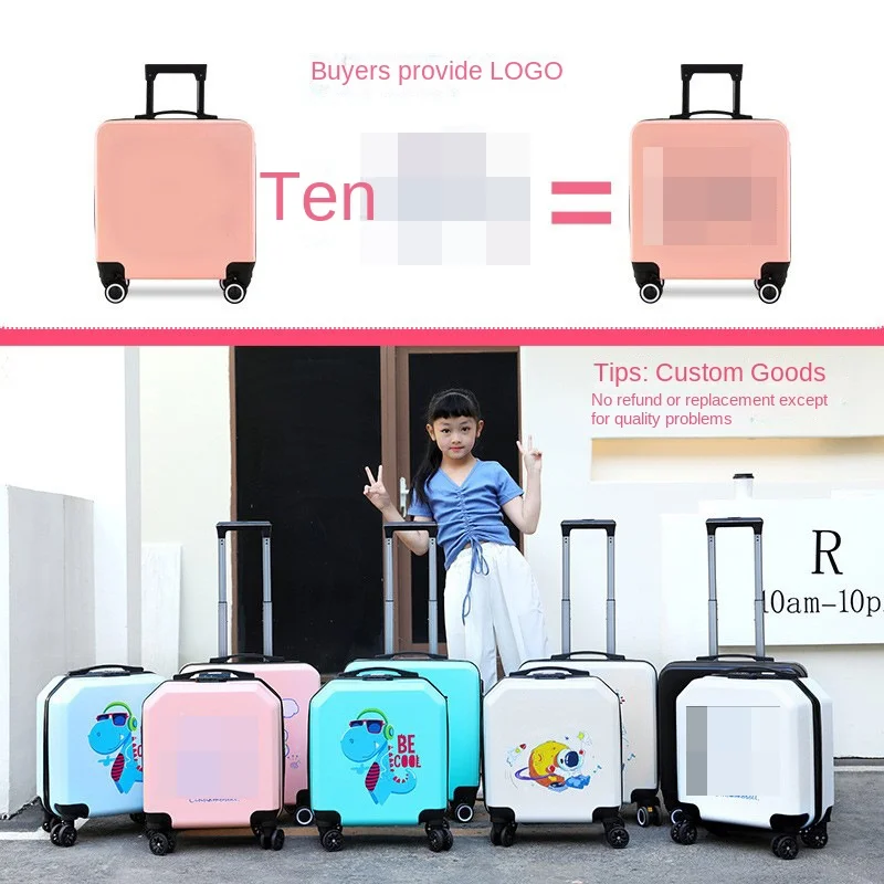 Hot Sale Unisex Print Patterns Children's School Cabin Luggage Kids Suitcase with Spinner Caster Kids Trolley Suitcase