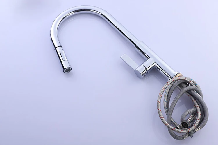 Grifo de latón negro para cocina, grifo abatible