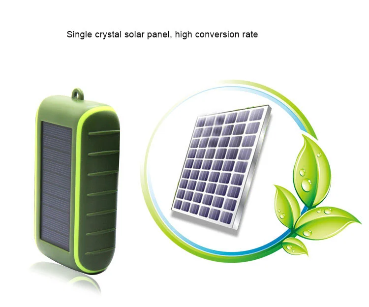 Солнечный зарядный мобильный источник питания со светодиодом заряжает два устройства одновременно