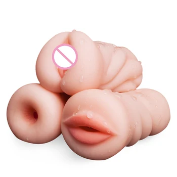 Vagina For Men Sex Toys 4D Realistic Deep Throat Male Masturbator Silicone Artificial Vagina Mouth Anal Oral Sex Erotic