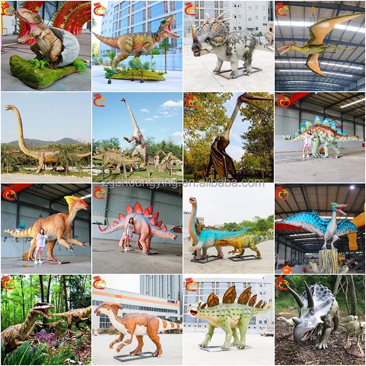 Dinosaur World Decorations Realistic Robot Animatronic Trex Zigong Dinosaur Amusement Park Equipment T-rex Statue Moving